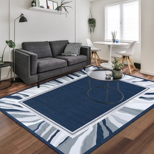 Modern Low Pile Area Rug | Ultra-Thin Machine Washable Rug with Non-Slip Back | Stain Resistant, Non-Shedding & Pet Safe Bordered for Home - 1 of 4