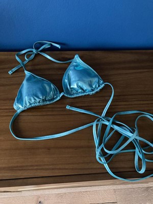 Women's Foil Triangle Bikini Top - Wild Fable™ Teal Green : Target