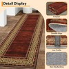 Washable Area Rug Modern Geometric Bordered Rug Low Pile Non Slip Floor Carpet, Soft Non Shedding Thin Rug, Distressed Rug for Bedroom Living Room - 4 of 4