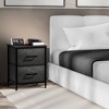 Sorbus Nightstand with 2 Drawers - Steel Frame, Wood Top & Easy Pull Fabric Bins - Great for Home, Bedroom, Office & College Dorm - 2 of 4
