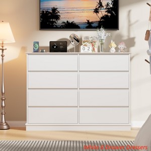 8 Drawer Dressers for Bedroom, Chest of Drawers w/Deep Drawers, Large Double Dresser for Closet with Wide Top for Living Room, Hallway, Kids Room - 1 of 4