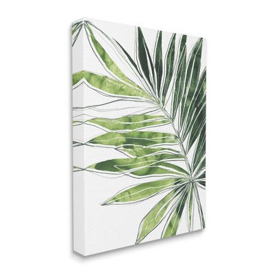 Stupell Industries Tropical Green Plant Expressive Palm Linework : Target