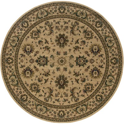 Oriental Weavers Ariana 311I3 Ivory/ Green Indoor Area Rug - 6' Round