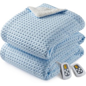 Heated Blanket Throw Twin Queen King, Waffle Weave Electric Throw Blanket Fast Heating with LCD Controller, Auto Off, ETL Certified, Machine Wash - 1 of 4