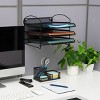 Mind Reader 3-Tier Paper Tray, Desktop Organizer, Wall Mountable, Office, Metal Mesh, 11.5"L x 14.25"W x 9.75"H, Black - 2 of 4