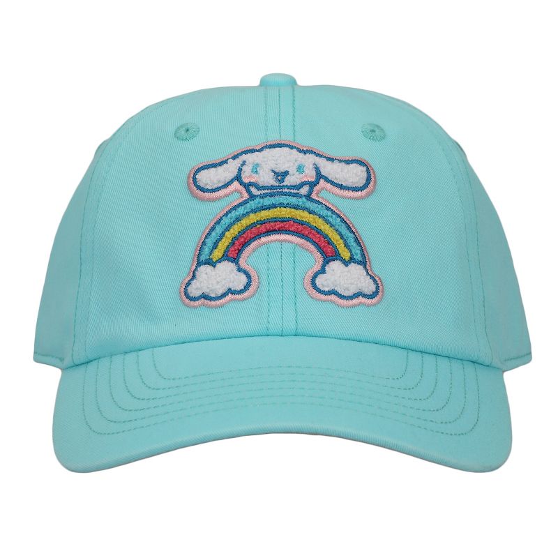 Cinnamoroll Chenille Character Patch Men's Teal Washed Cotton Twill Baseball Cap, 2 of 7
