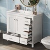 Whisen 36" Bathroom Storage Cabinet Bathroom Vanity with Ceramic Sink, 2 Soft Close Doors and 5 Drawers - 2 of 4
