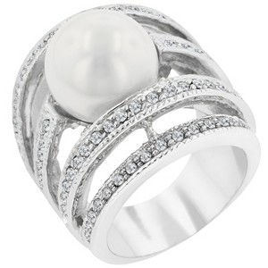 Slickblue Women's Right-Hand Pearl Ring – 1.14 ct Crushed Shell Pearl, Stylish Design, Available Sizes 5-10 - 1 of 4
