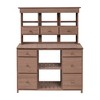 65" Outdoor Potting Bench Table, Gardening Workbench With Storage Shelf Maintenance Free Workstation, Flowerpot Bench for Backyard Patio - 3 of 4