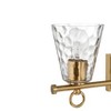 Robert Stevenson Lighting Imogen Metal and Hammered Water Glass 3-Light Vanity Light Brushed Gold: ETL Listed, Steel Body, No Switch - 4 of 4