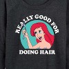 Women's - Disney Princess - Ariel Good For Doing Hair Lightweight French Terry Wide Neck Long Sleeve Shirt - 2 of 4