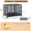 Acekool Heavy Duty 52" Dog Crate, Double Door Dog Cage with 360° Lockable Wheels, Removable Trays, Divider, Easy Assembly, for Small to Large Dogs - 3 of 4
