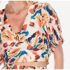 Women's V Neck Ring Print Top - Joy Joy - 2 of 2