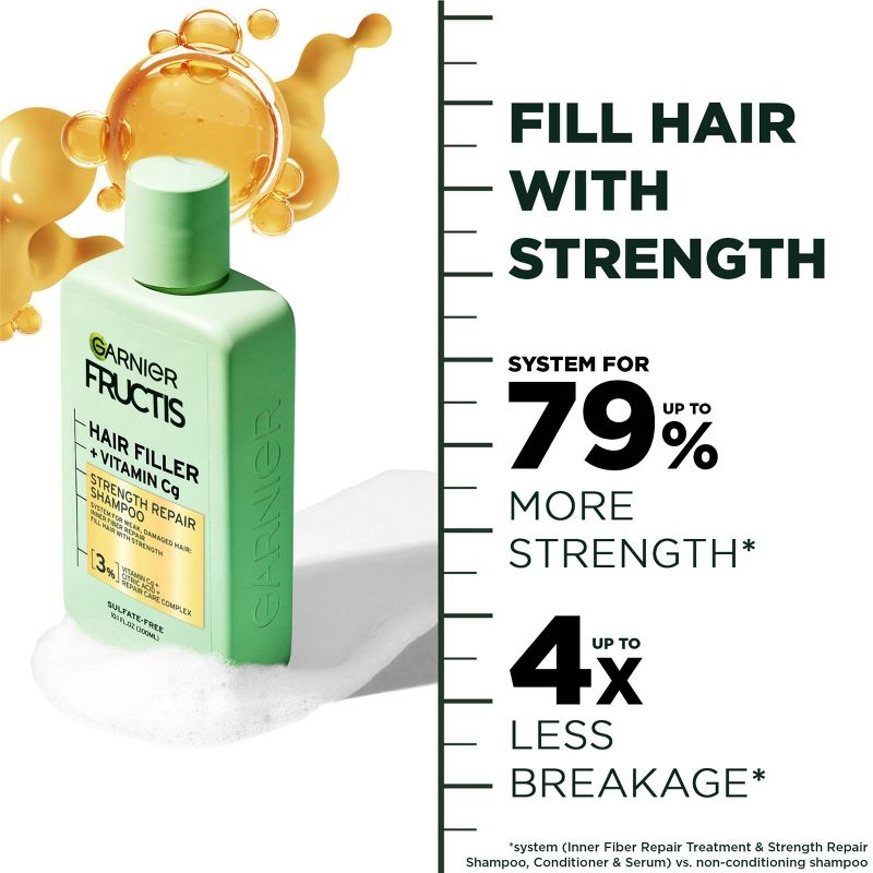 Garnier Fructis Hair Fillers Strength Repair Shampoo for Damaged Hair - 10.1 fl oz, 5 of 14