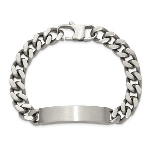 Chisel Stainless Steel Brushed and Polished Curb Link 8.5" ID Bracelet - 1 of 4