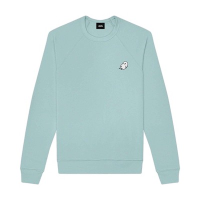 Dalix Ghost Embroidered Crewneck Long Sleeve Sweatshirt Fleece Men