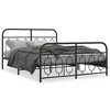 vidaXL Metal Bed Frame without Mattress with Footboard Black 59.1"x78.7" - 2 of 4