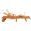 vidaXL Patio Sun Lounger with Table and Cushion Solid Wood Acacia - 3 of 4