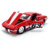 1963 Chevrolet Corvette Stingray #63 "Chevy Racing" Red with White and Blue "Bigtime Muscle" 1/24 Diecast Car Model by Jada - 2 of 4