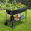VEVOR Raised Garden Bed, 42.5 x 19.5 x 31.5 inch Galvanized Metal Planter Box, Elevated Outdoor Planting Boxes with Legs, Black - 2 of 4