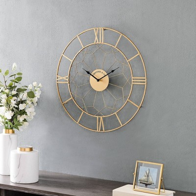 Milan Geometric Wall Clock Gold - FirsTime