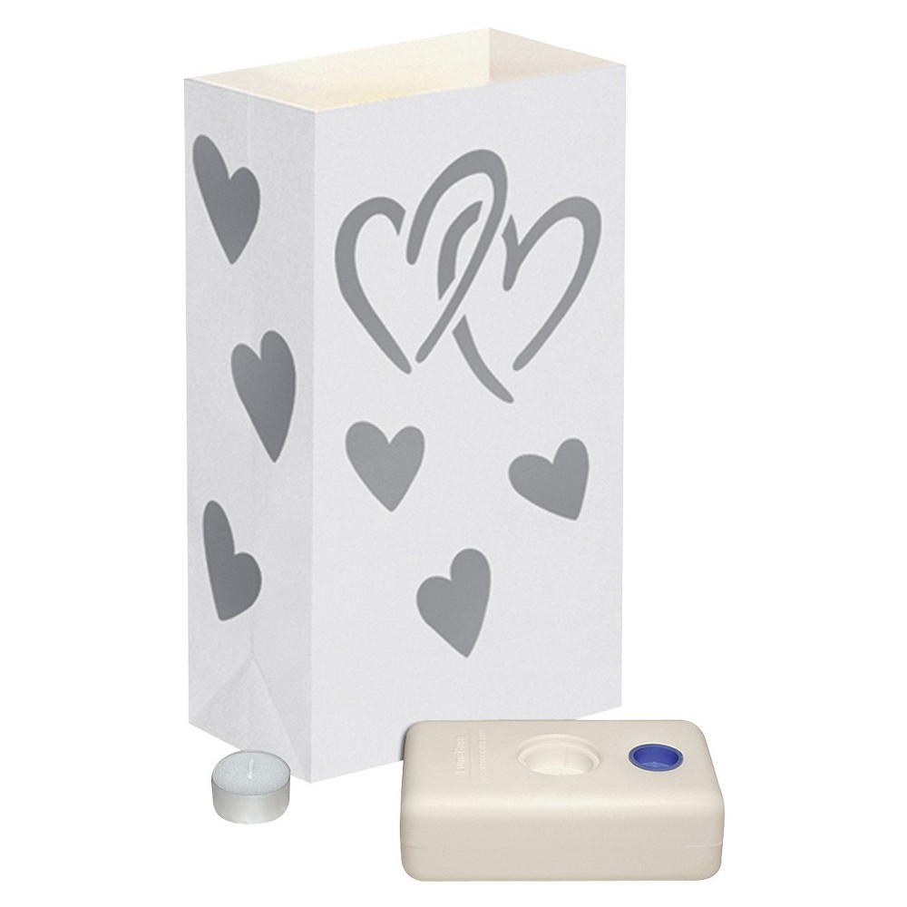UPC 715844812367 product image for Candle Luminaria Kit - White/Silver (12 Ct) | upcitemdb.com