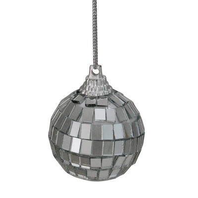 Northlight 9ct Silver Splendor Mirrored Glass Disco Ball Christmas Ornaments 1.5" (40mm)