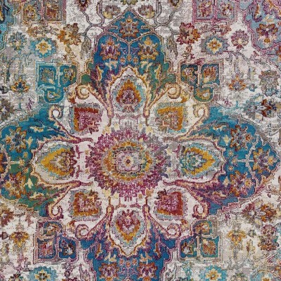 blue, light blue, purple, mustard, off white, light gray, green, pink