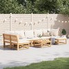vidaXL Patio Lounge Set with Cushions - 8 Piece Solid Wood Acacia Outdoor Furniture, Modular Design, Cream White Cushions for Garden, Deck - 2 of 4