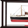 HomeRoots 15" Black and Red Solid Wood Hand Painted RMS Queen Mary Large Display Case Model Boat - 4 of 4