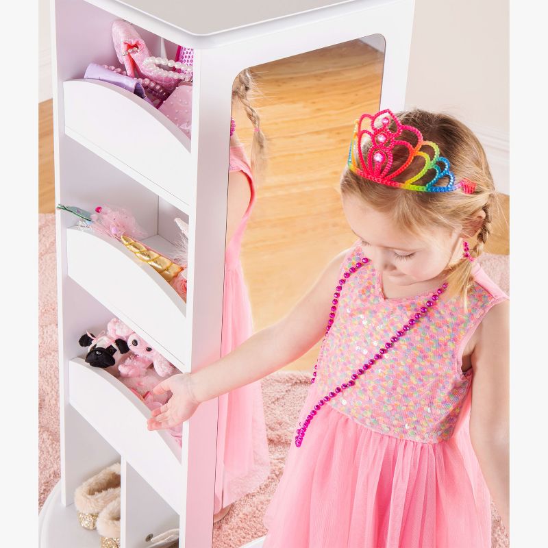 Guidecraft Kids' Rotating Dress Up Storage Center: Clothing Rack, Playroom and Bedroom Closet Organizer with Mirrors and Shelves, 4 of 12