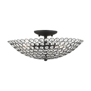 Livex Lighting Cassandra 3 - Light Semi-Flush Mount in  Black - 1 of 2
