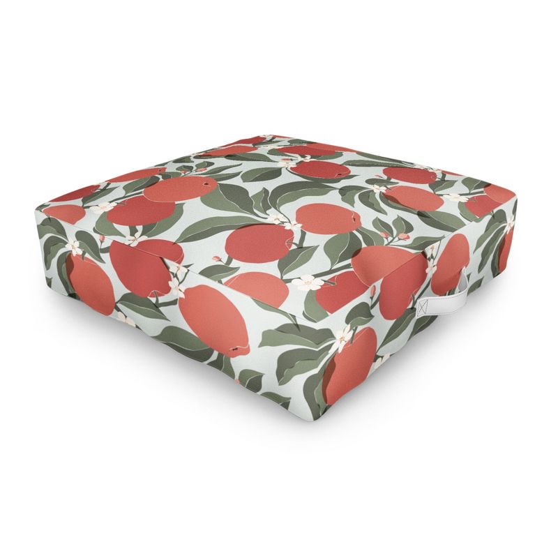 Cuss Yeah Designs Abstract Red Apples Outdoor Floor Cushion - Deny Designs, 1 of 3