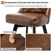 26" H Set of 2 Swivel Bar Chair with Back Solid Wood Legs and Faux Leather Upholstered Back for Kitchen Island - 4 of 4