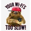 Playful Sloth - Your Wi-Fi's Too Slow! Adult Crew Neck Short Sleeve Tee - 2 of 2