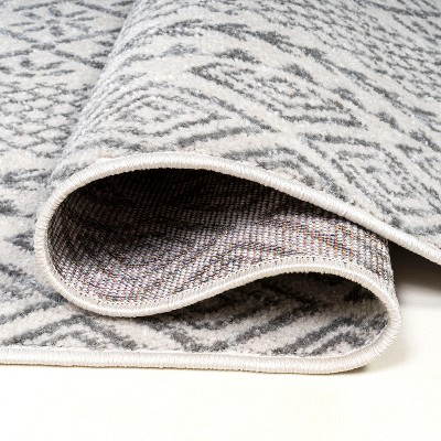 Athens Geometric Boho 5x8 Gray Synthetic Area Rug