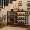 Industrial Coffee Bar Cabinet with Power Outlets, Wood Liquor Cabinet with Door - 3 of 4