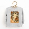 Checkered Ghost Floral Vintage - Youth Long Sleeve Graphic T-Shirt and Toddler Long Sleeve Graphic Tee - 2 of 3