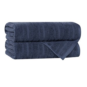 Smart Twist Viscose Cotton Blend Medium Weight Solid Textured Ribbed Towel Set by Blue Nile Mills - 1 of 4