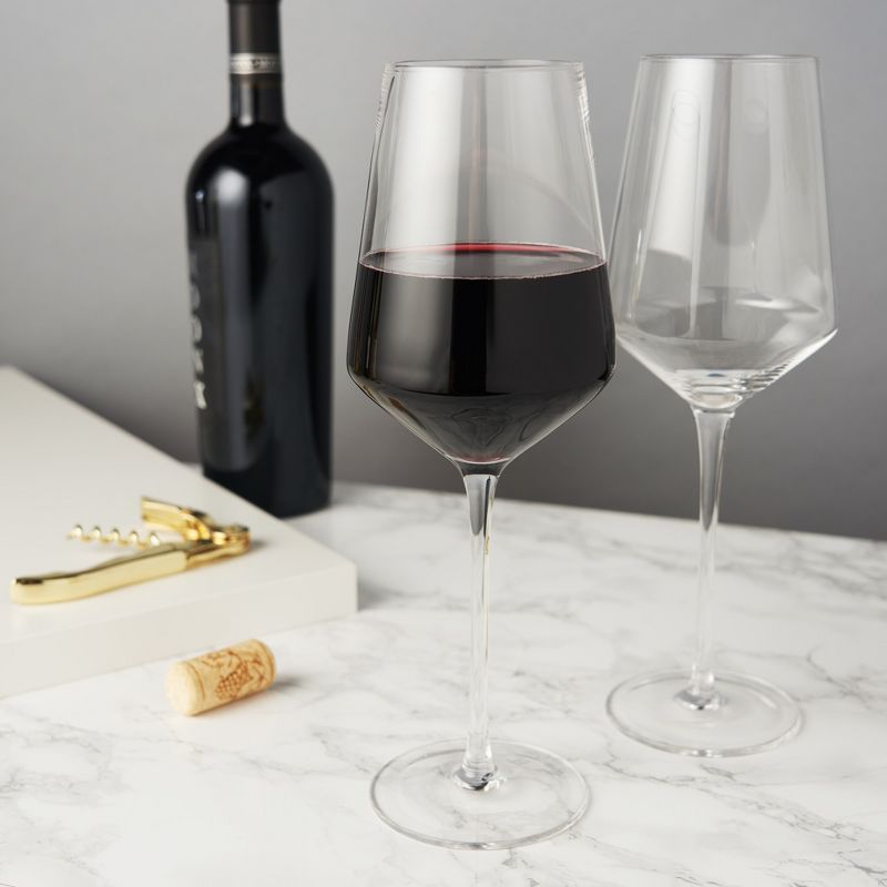 Viski Raye Angled Crystal Wine Glasses Set of 2, 3 of 14