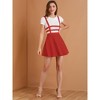 INSPIRE CHIC Women's Pleated A-Line Elastic Waist Mini Braces Suspender Skirt - 3 of 4