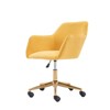 Grungis Velvet Swivel Office Chair with Universal Wheels,Gaming Chairs with Adjustable Height and Gold Metal Legs,Computer Chairs for Office - 2 of 4