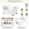 Lirago Cream Style Coffee Table with Wheels Cloud Top Design Large Storage Drawer and Brake System for Living Room White - 4 of 4