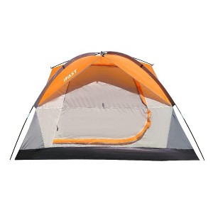 Naysaye Camping Tents 4 Person Family Tent Waterproof Windproof Double Layer with Net Window Rain Fly Portable for Camping, Yellow - 1 of 4