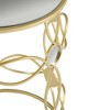Lyngins Modern Mesh Metal Accent Table with Wood Top, Round Indoor/Outdoor Side Table, Metal Frame Patio End Tables - 4 of 4