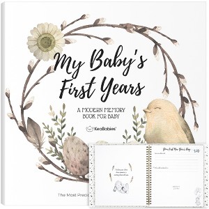 KeaBabies Craft Baby Memory Book, First 5 Years Baby Books, 90 Pages Keepsake Milestone Journal for Baby Girls, Boys - 1 of 4