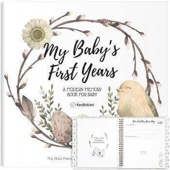 KeaBabies Craft Baby Memory Book, First 5 Years Baby Books, 90 Pages Keepsake Milestone Journal for Baby Girls, Boys