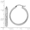 Black Bow Jewelry 3.5mm, Diamond Cut 14k White Gold Round Hoop Earrings, 28mm - 4 of 4