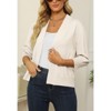 Women's 3/4 Sleeve Cropped Cardigan Knit Sweaters Lightweight Open Front Shrug - 2 of 4