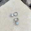 Adornia Silver Plated Cushion Halo CZ Huggie Earrings - 3 of 4